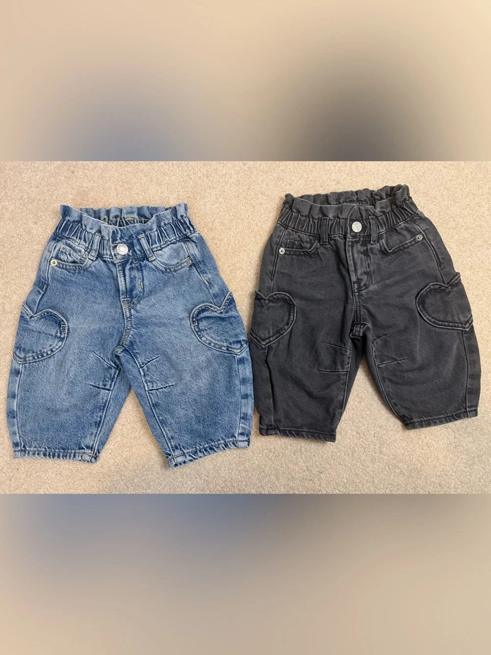 babyGap Baby Girl Paperbag Horseshoe Barrel Jeans Bundle Set Hearts 6-12M